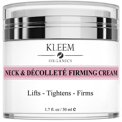 Kleem Organics, Crema reafirmante para cuello y escote, Para todo tipo de piel, 50 ml (1,7 oz. líq.)