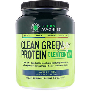 CLEAN MACHINE, Clean Green Protein with Lentein, Vanilla Chai, 1.57 lbs (710 g) отзывы