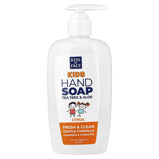 Kiss My Face, Jabón para manos para niños, Árbol del té y aloe, Cítricos, 266 ml (9 oz. líq.)