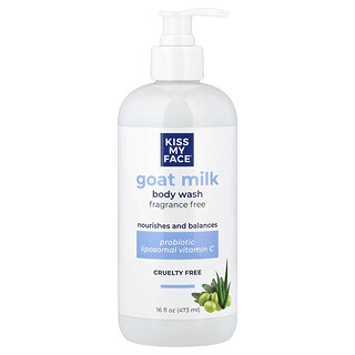 Kiss My Face, Jabón líquido para el cuerpo con leche de cabra, Sin fragancia, 473 ml (16 oz. líq.)