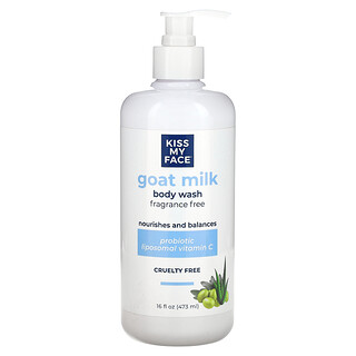 Kiss My Face, Gel de gel de corp cu lapte de capră, fără parfum, 16 fl oz (473)