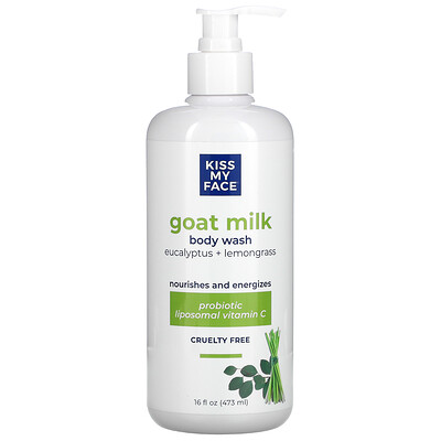 Купить Kiss My Face Goat Milk Body Wash, Eucalyptus + Lemongrass, 16 fl oz (473 ml)
