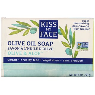 Kiss My Face, オリーブオイル石鹸、Olive & Aloe（オリーブ＆アロエ）、230g（8オンス）