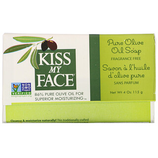 Kiss My Face, 純橄欖油香皂，無香料，4 盎司（115 克）。