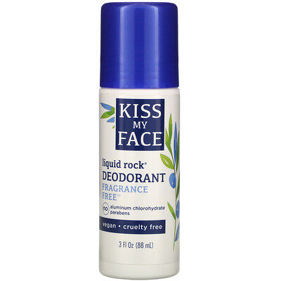 Kiss My Face Liquid Rock Deodorant, Fragrance Free, 3 fl oz (88 ml)
