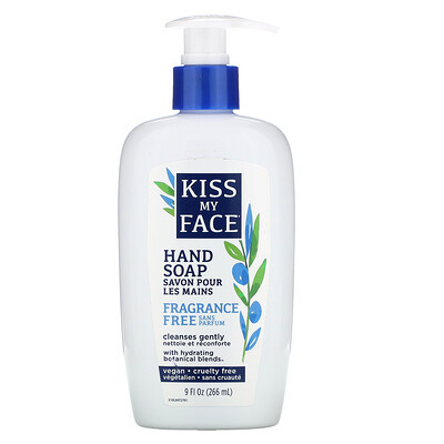 Kiss My Face Hand Soap, Fragrance Free, 9 fl oz (266 ml)