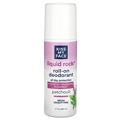 Kiss My Face, Liquid Rock Roll-On Deodorant, Patchouli, Roll-on-Deodorant von Liquid Rock, Patschuli, 88 ml (3 fl. oz.)