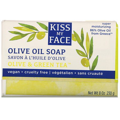 Kiss My Face Olive Oil Soap, Olive & Green Tea, 8 oz (230 g)