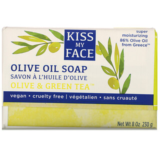 Kiss My Face, Мыло с оливковым маслом, оливковое масло и зеленый чай, 230 г (8 унций)