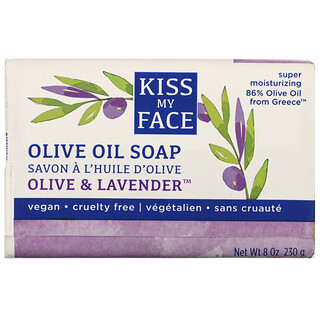 Kiss My Face, オリーブオイル石鹸、Olive & Lavender（オリーブ＆ラベンダー）、230g（8オンス）