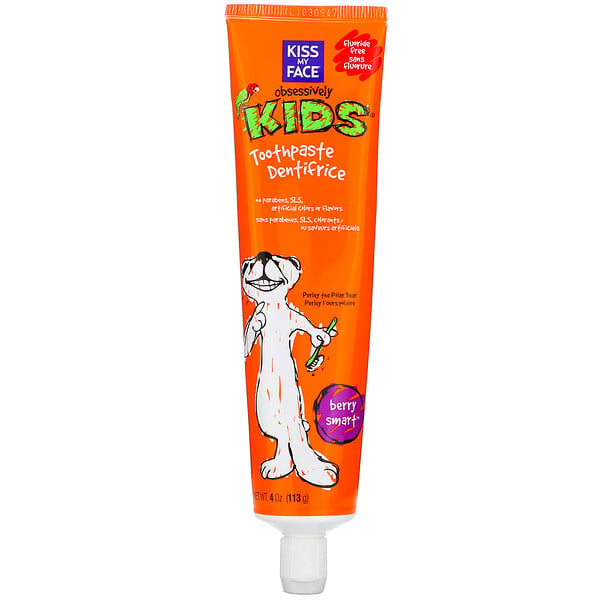 Obsessively Kids, Toothpaste, Fluoride Free, Berry Smart, 4 oz (113 g)