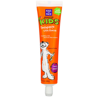 Kiss My Face Obsessively Kids, Toothpaste, Berry Smart, 4 oz (113 g)