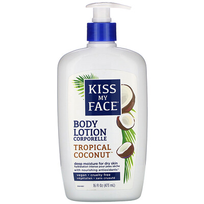 Kiss My Face Лосьон для тела, веганский, тропический кокос, 16 ж. унц. (473 мл)