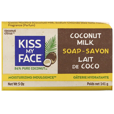 Kiss My Face Coconut Milk Soap, Coconut Citrus, 5 oz (141 g)