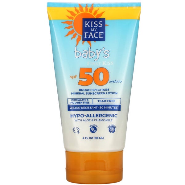 Baby's First Kiss, Broad Spectrum Mineral Sunscreen Lotion, SPF 50, 4 fl oz (118 ml)
