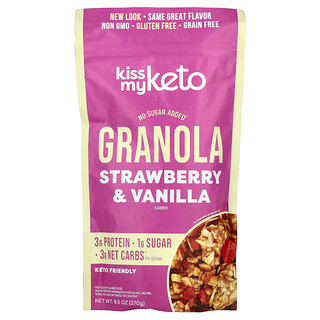 Kiss My Keto, Granola cetogénica, fresa y vainilla, 270 g (9,5 oz)