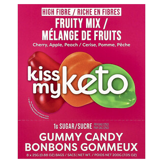 Kiss My Keto, жувальні цукерки, фруктова суміш, 8 пакетиків по 25 г (0,88 унції)