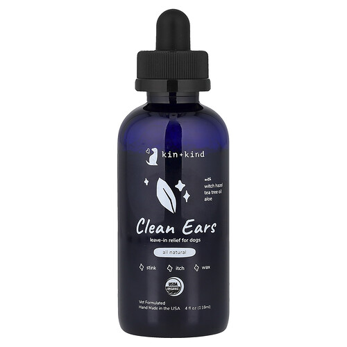 Kin+Kind, Clean Ears, Leave-In Relief für Hunde, 118 ml