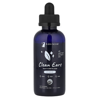 Kin+Kind, Clean Ears, Leave-In Relief for Dogs, 4 жидк. унции (118 мл)