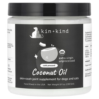 Kin+Kind, 椰子油，猫狗专用，8 液量盎司（236.5 毫升）