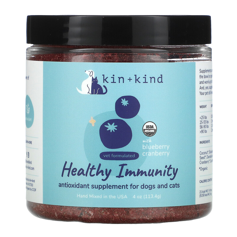 Kin+Kind, Healthy Immunity, 반려견 및 반려묘용, 113.4g(4oz)