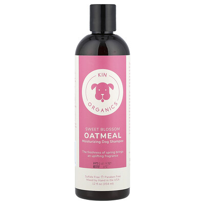 Kin+Kind, Champú humectante para perros con avena orgánica, Flor dulce, 354 ml (12 oz. líq.)