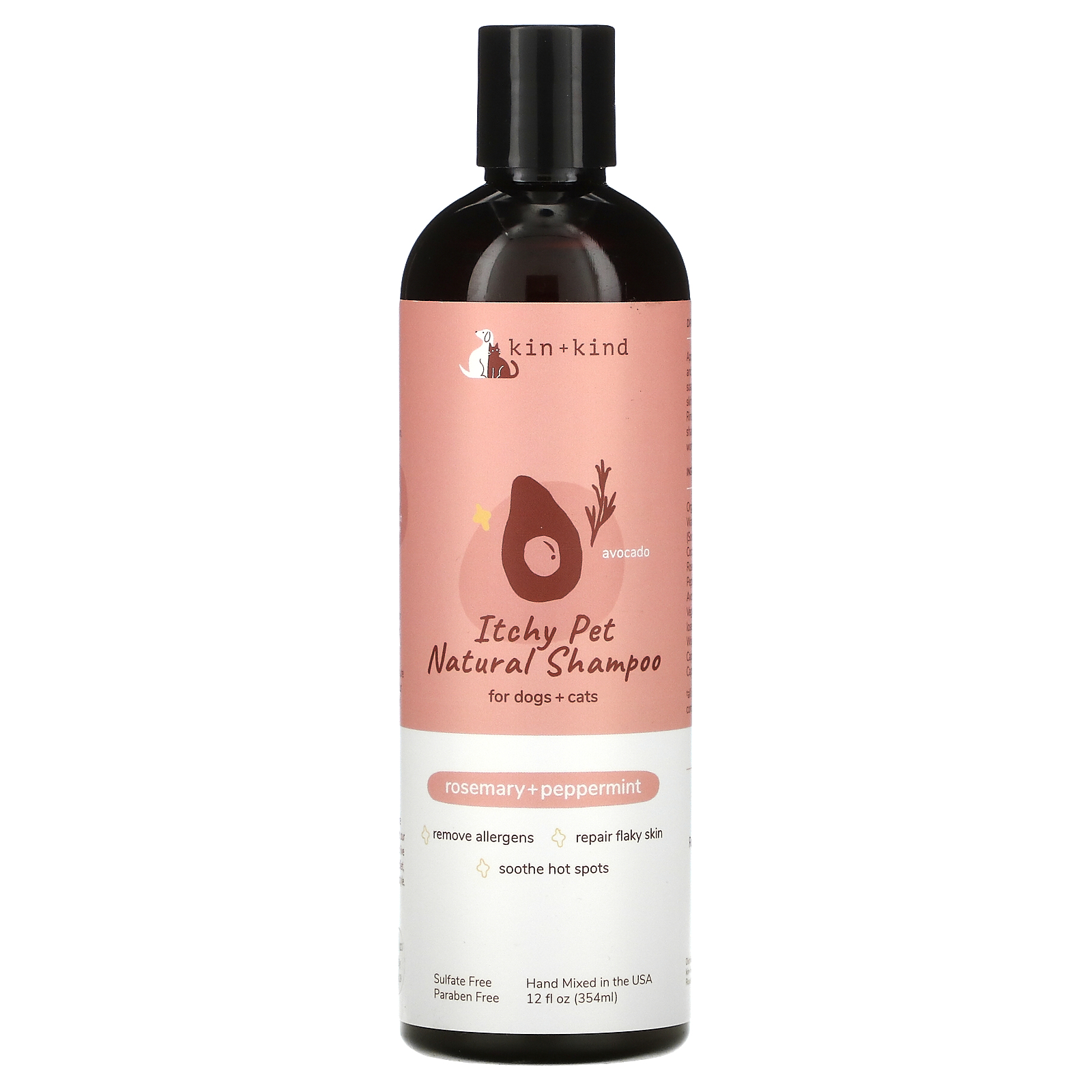 Kin+Kind, Itchy Pet Natural Shampoo, For Dogs & Cats, Rosemary