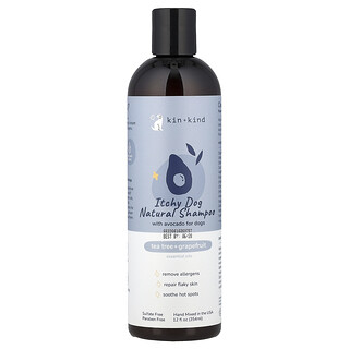 Kin+Kind, Itchy Dog Natural Shampoo with Avocado, For Dogs, Tea Tree + Grapefruit, 12 fl oz (354 ml)
