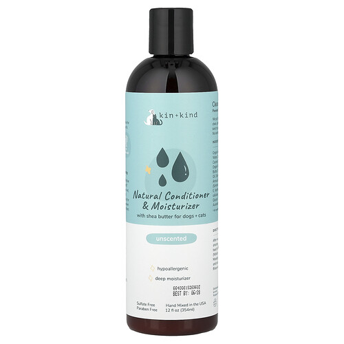 Kin+Kind, Natürlicher Conditioner & Feuchtigkeitscreme, für Hunde & Katzen, ohne Duft, 354 ml