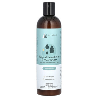 Kin+Kind, Natural Conditioner & Moisturizer, With Shea Butter for Dogs + Cats, Unscented, 12 fl oz (354 ml)