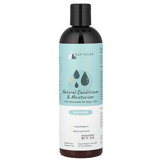 Kin+Kind, Natural Conditioner & Moisturizer, For Dogs + Cats, Unscented, 12 fl oz (354 ml)