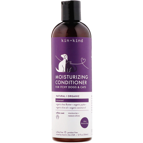 Kin+Kind, Moisturizing Conditioner, for Itchy Dogs & Cats, Unscented