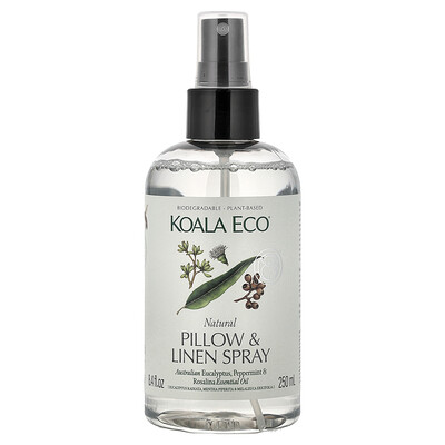 Koala Eco, Spray natural para almohadas y sábanas, Aceite esencial, Eucalipto, menta y rosalina australianos, 250 ml (8,4 oz. líq.)
