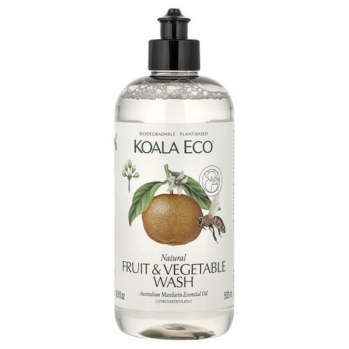 Koala Eco Natural Fruit & Vegetable Wash, Australian Mandarin Essential Oil, 16.9 fl oz (500 ml)
