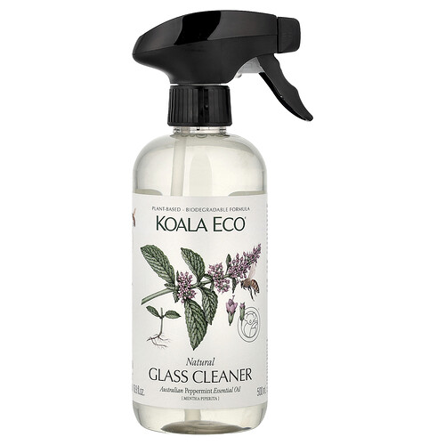 Koala Eco Natural Glass Cleaner, Australian Peppermint Essential Oil, 16.9 fl oz (500 ml)