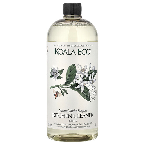 Koala Eco Natural Multi-Purpose Kitchen Cleaner, Refill, Australian Lemon Myrtle & Mandarin Essential Oil, 33.8 fl oz (1 l)