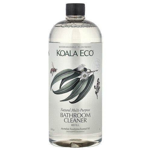 Koala Eco Koala Eco, Natural Multi-Purpose Bathroom Cleaner, Refill, Australian Eucalyptus Essential Oil, 33.8 fl oz (1 l)
