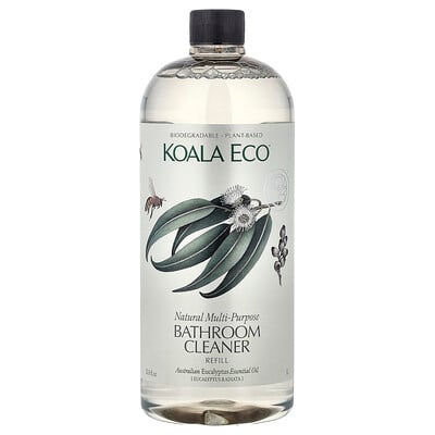 Product Image for Koala Eco, Natural Multi-Purpose Bathroom Cleaner, Refill, Australian Eucalyptus Essential Oil, 33.8 fl oz (1 l)