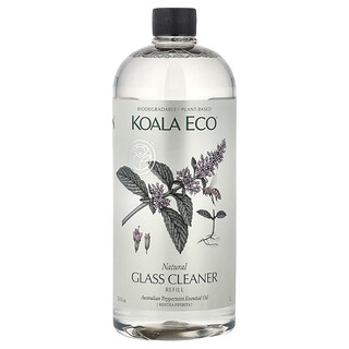 Koala Eco, Natural Glass Cleaner, Nachfüllpackung, ätherisches Australisches-Pfefferminz-Öl, 1 l (33,8 fl. oz.)