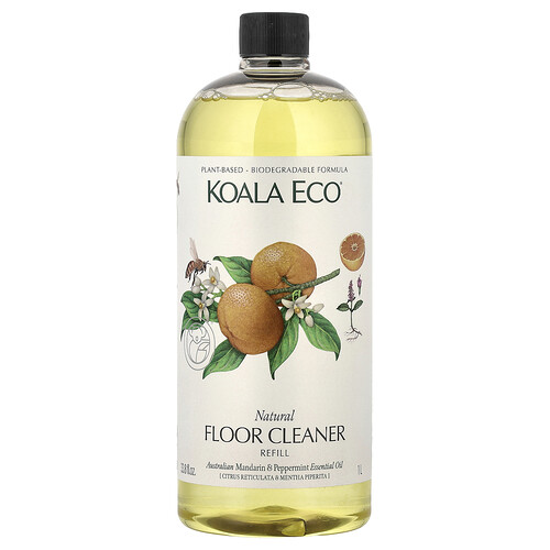 Koala Eco, Luonnollinen lattianpuhdistusaine, täyttöpakkaus, australialainen mandariini- ja piparminttuöljy, 1 l