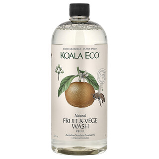 Koala Eco, 天然果蔬清洁剂，补充装，澳大利亚柑橘精油，33.8 液量盎司（1 升）
