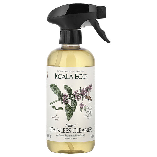 Koala Eco Natural Stainless Cleaner, Australian Peppermint Essential Oil, 16.9 fl oz (500 ml)