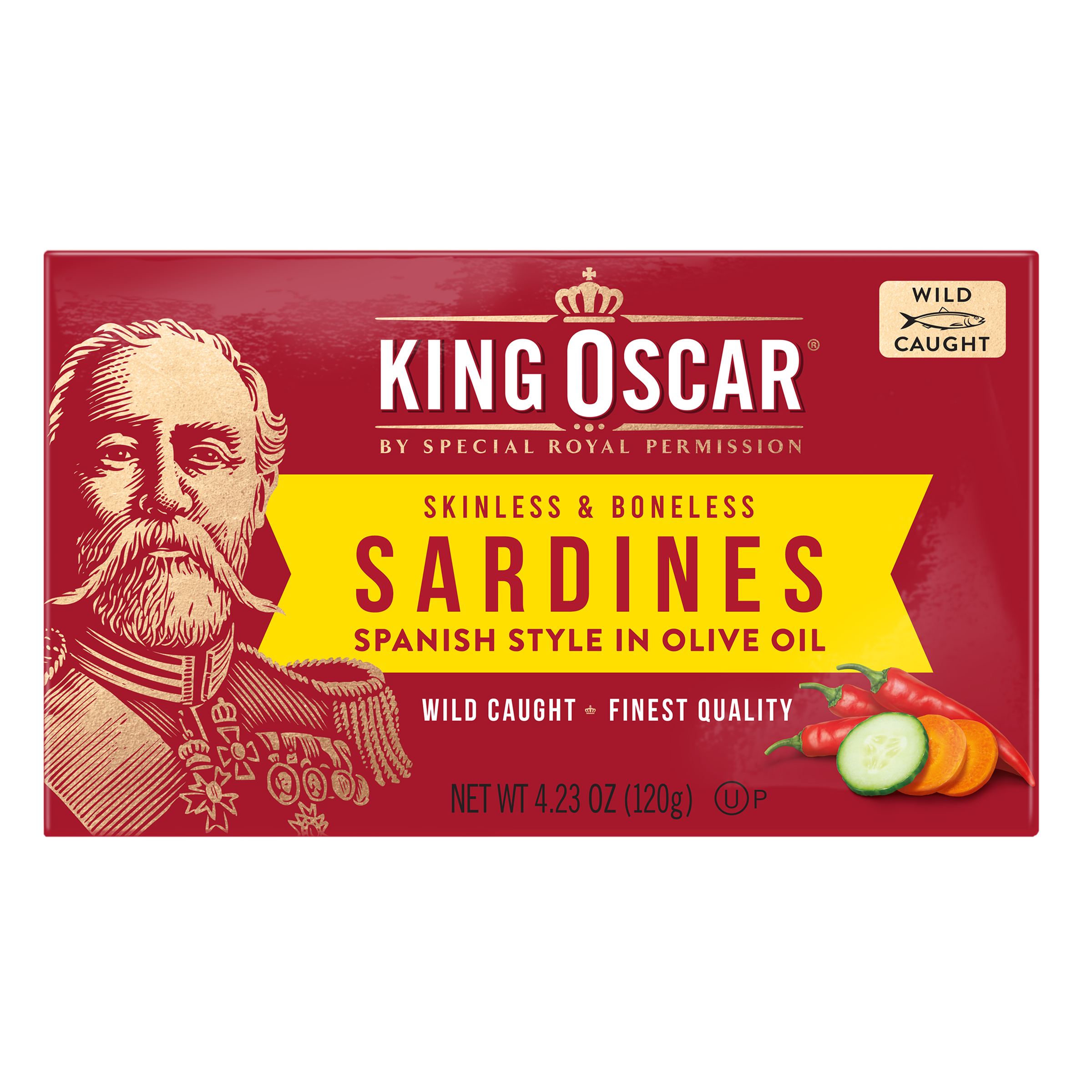 King Oscar, Skinless & Boneless Sardines, Spanish Style Chili Pepper