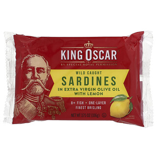 King Oscar, Sardinhas Selvagens, Em Óleo de Oliva Extravirgem, Com Limão, 106 g (3,75 oz)