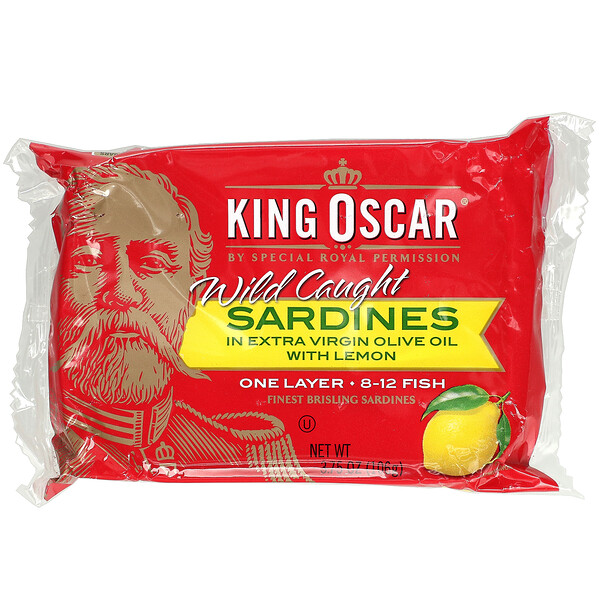 King Oscar, Wild Caught, Sardines In Extra Virgin Olive Oil With Lemon