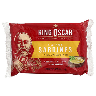 King Oscar, Wild Caught Sardines In Dijon Mustard, 3.75 oz (106 g)