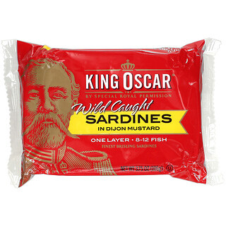 King Oscar, Wild Caught, Sardines In Dijon Mustard, 3.75 oz (106 g)
