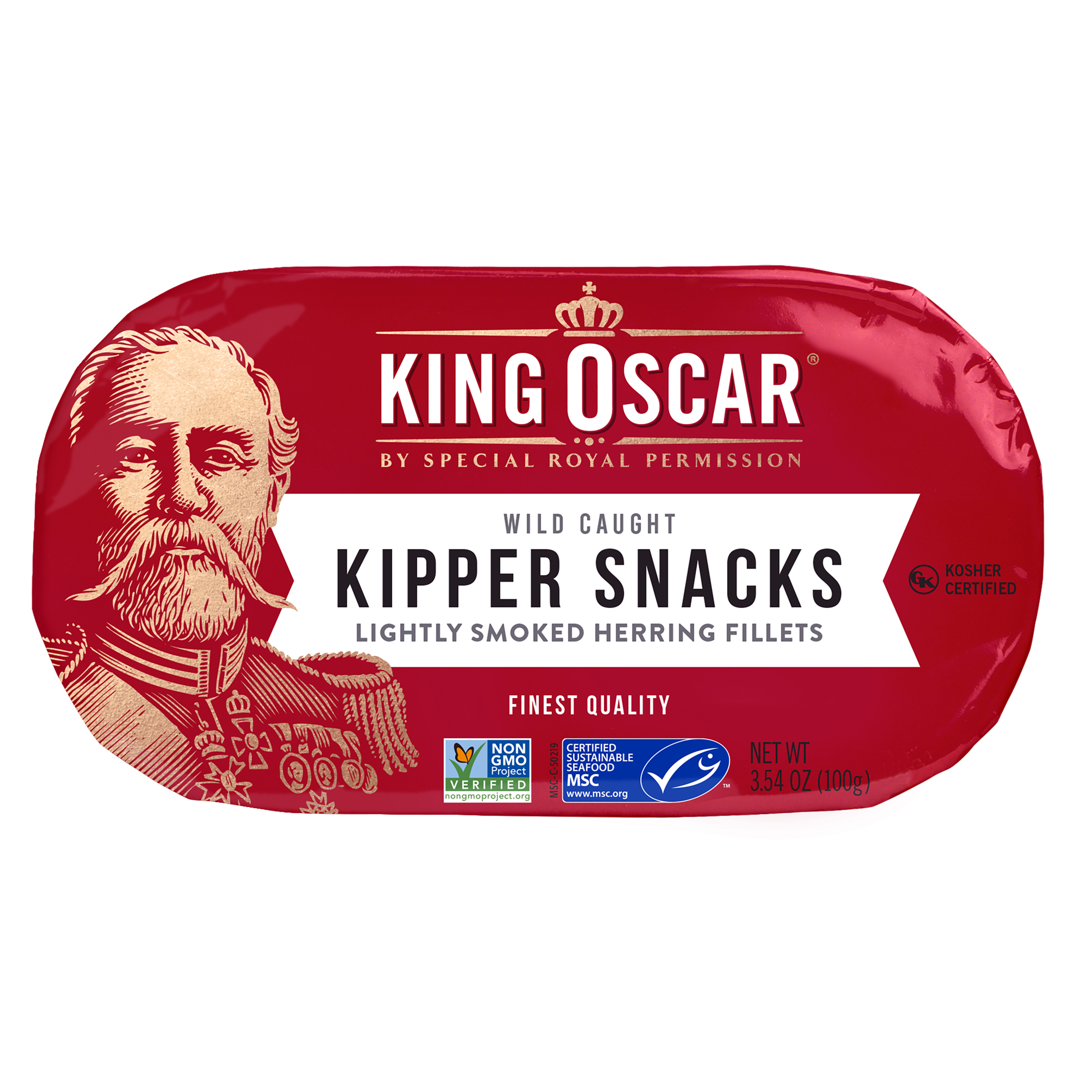 King Oscar, Kipper Snacks, Lightly Smoked Herring Fillets, 3.54 oz (100 g)