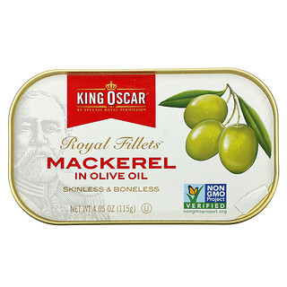 King Oscar, Royal Fillets，鯖魚，載於橄欖油中，4.05 盎司（115 克）