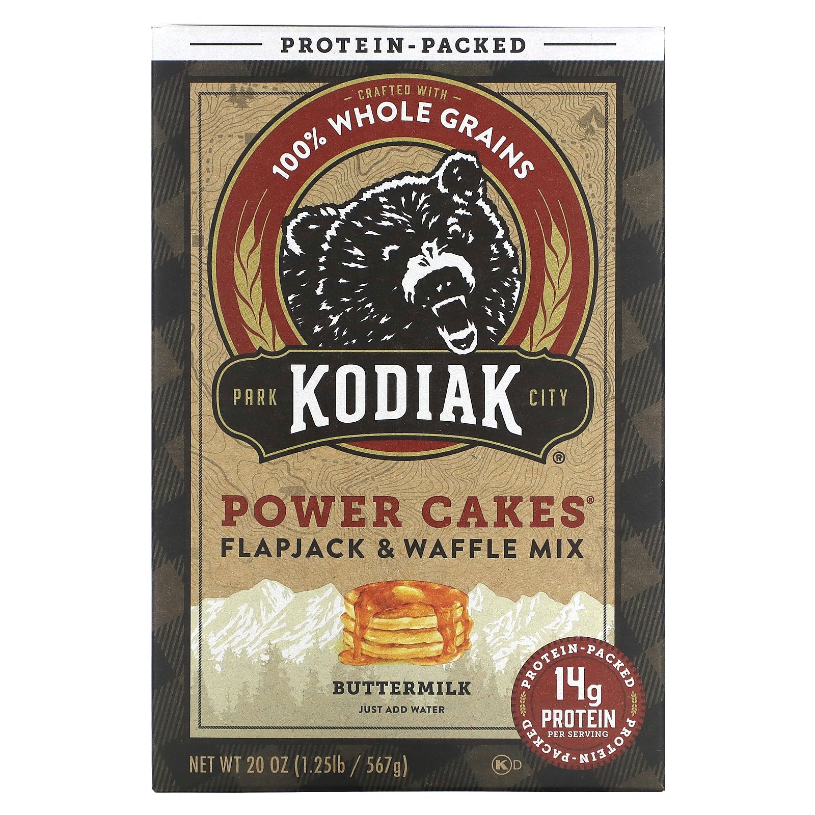 Kodiak Cakes, Power Cakes, Flapjack & Waffle Mix, Buttermilk, 20 oz (567 g)